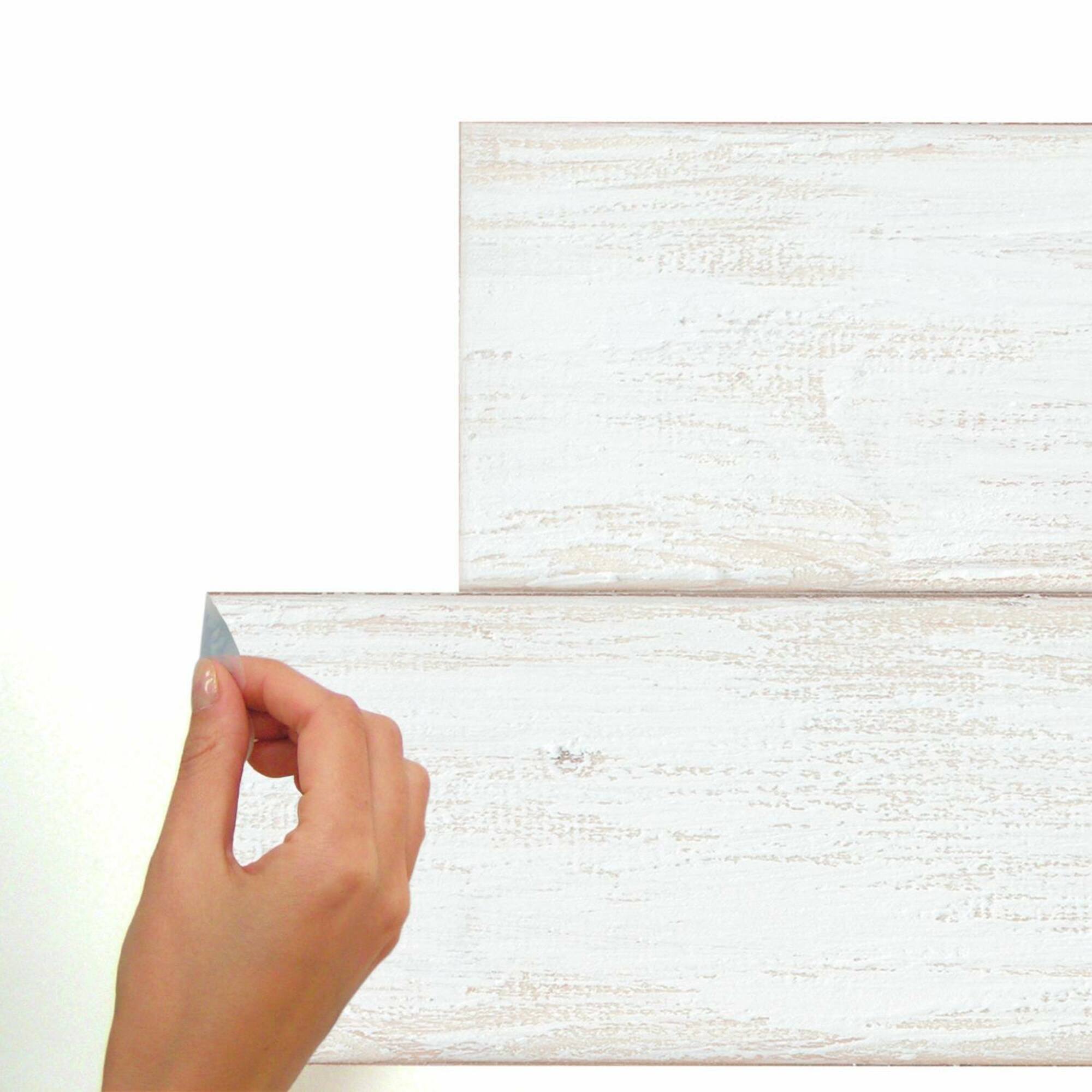 RoomMates White & Light Blue Shiplap Wood Plank Peel & Stick Giant Wall Decals